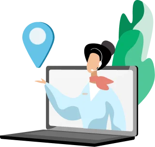 Ilustração de destinos de viagem com conectividade eSIM