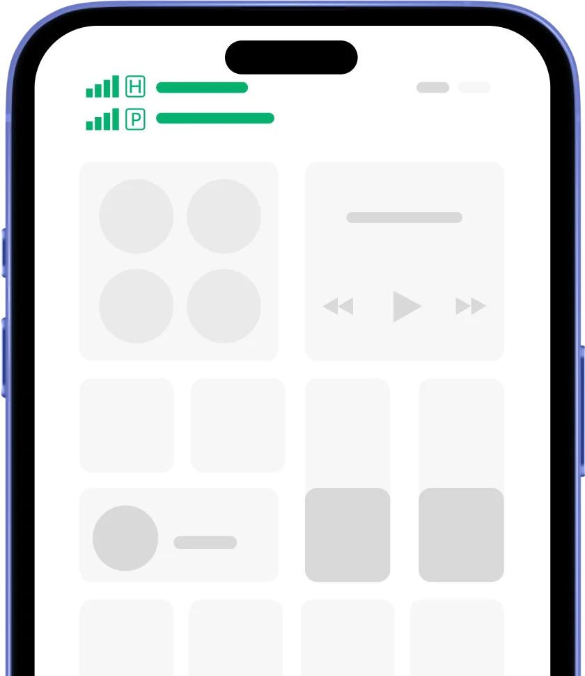 iPhones signalstapel och Dataroming-reglage som visar aktiv eSIM-anslutning