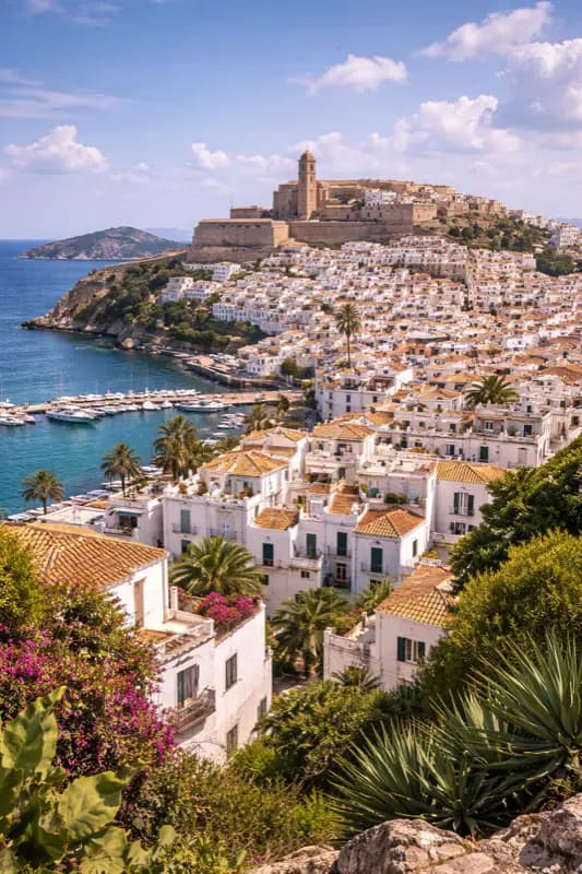 Ibiza Old Town dengan pelan data HelloRoam eSIM untuk ketersambungan pelancong