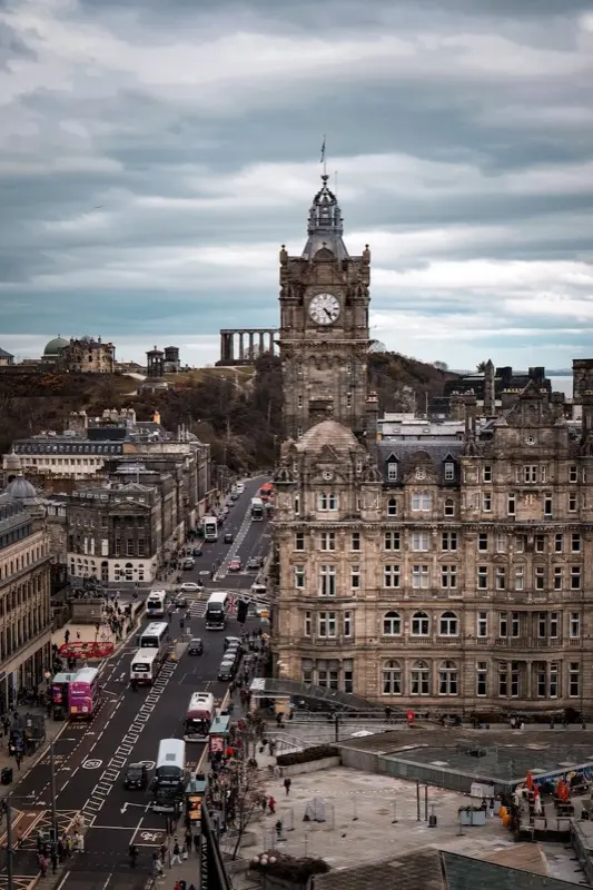 The Balmoral Hotel Clock Tower Edinburgh in Scotland - top attraction for travelers with eSIM connectivity
