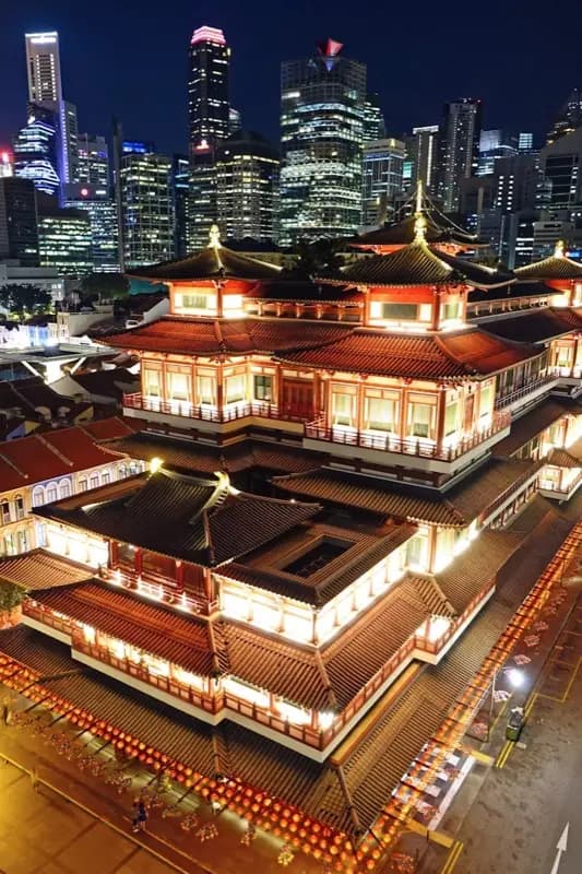 Buddha Tooth Relic Temple Chinatown Singapore putna destinacija s HelloRoam eSIM za internetsku vezu