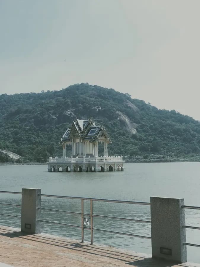 eSIM Hua Hin Thailand - the elegant Victorian-era Hua Hin Railway Station with the Gulf of Thailand nearby