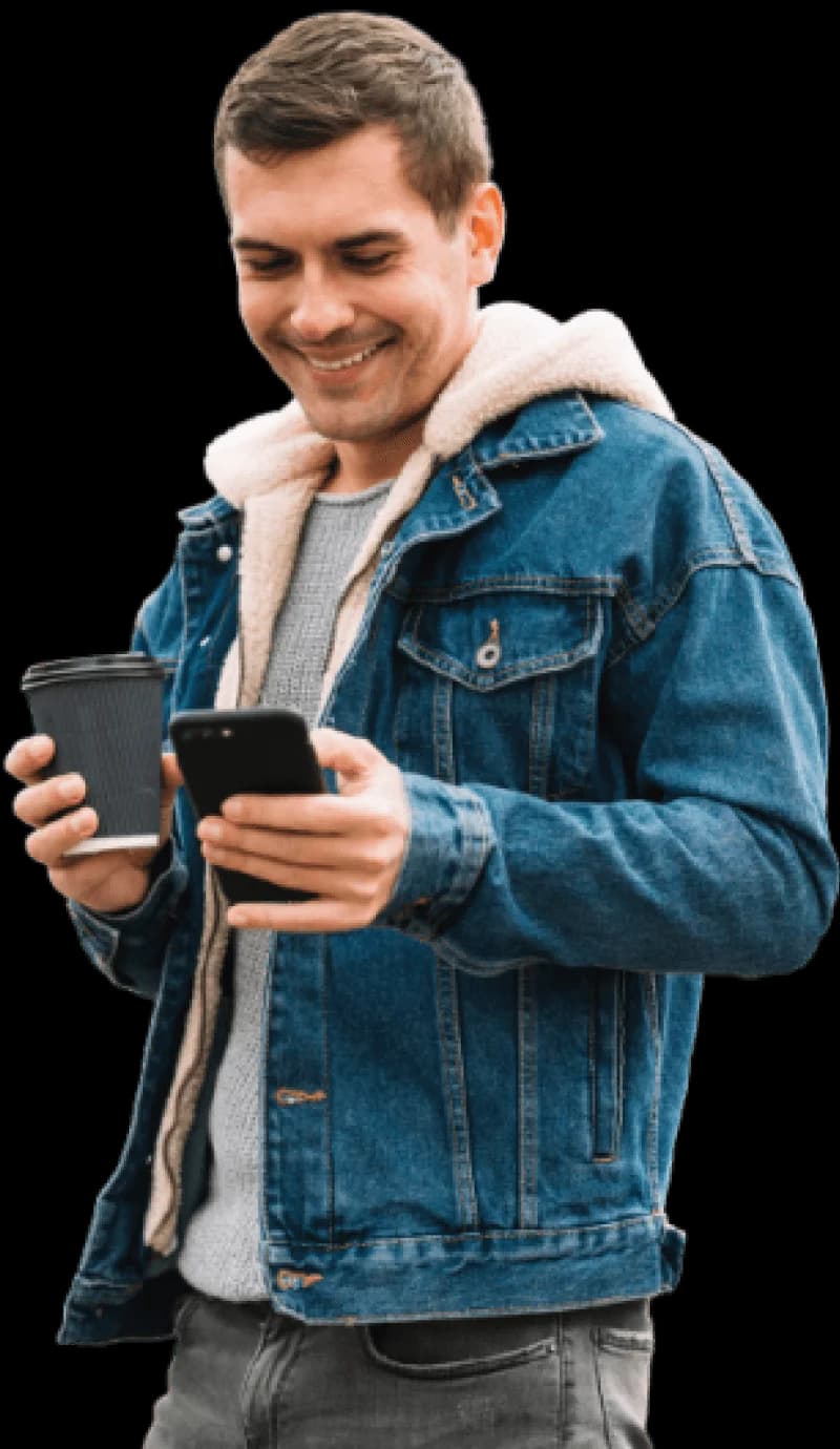 Illustration of a traveler holding a smartphone showcasing eSIM activation and what to expect after confirming device compatibility