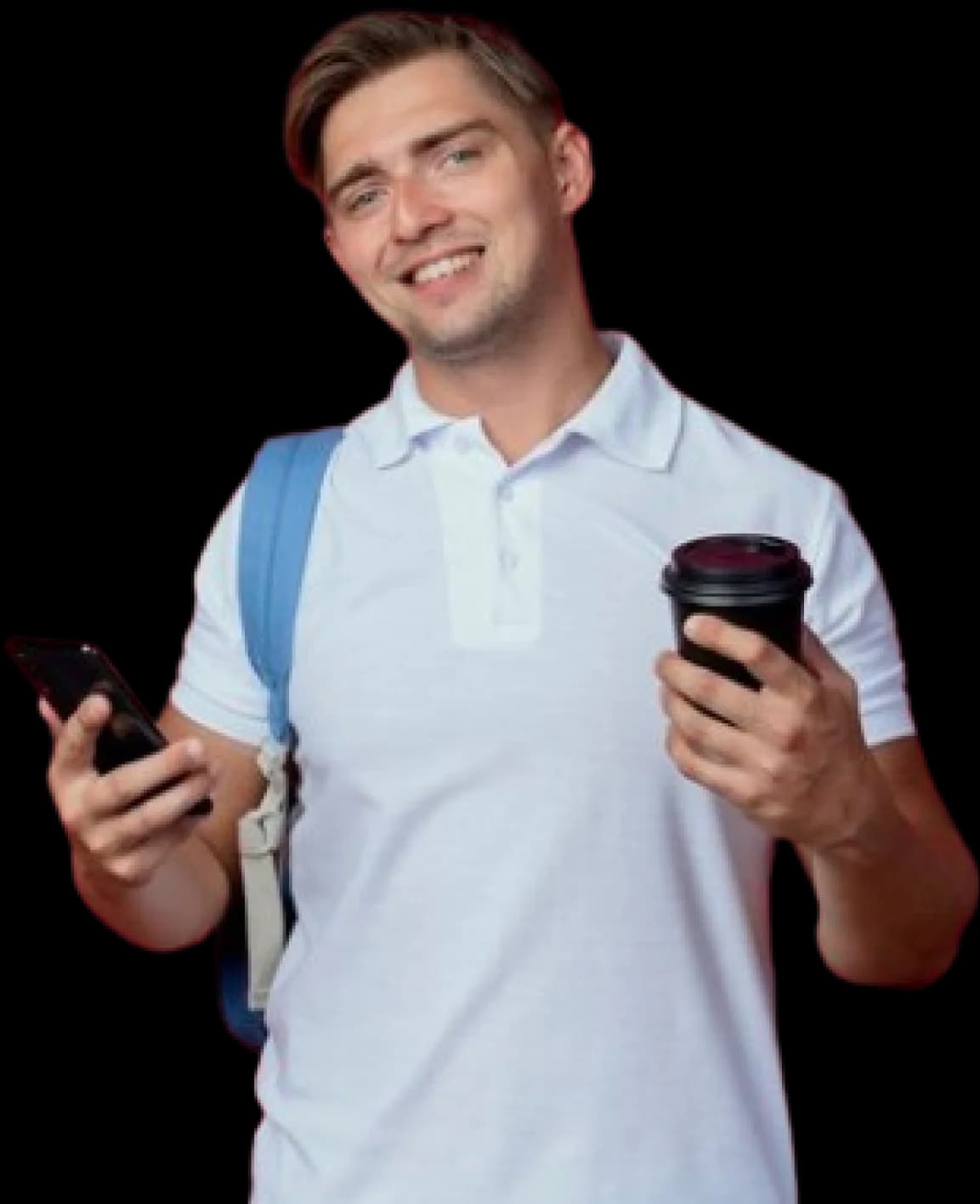 Illustration of a traveler holding a smartphone showcasing eSIM activation and what to expect after confirming device compatibility