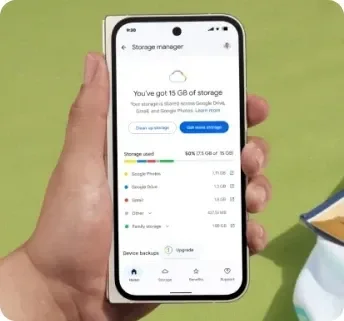 Google Fi app screenshot on a phone mockup