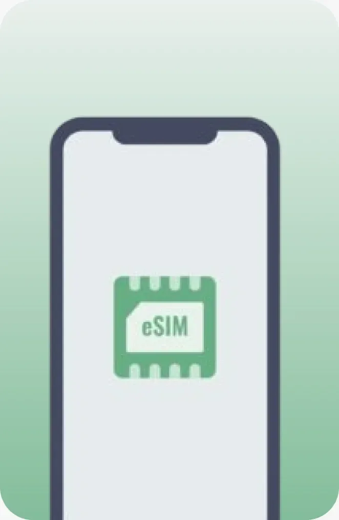 Mint Mobile phone mockup on a green-gradient background