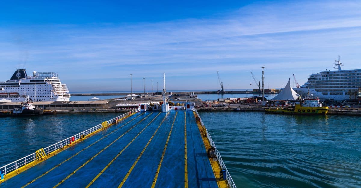 Passengers arriving at a vibrant cruise port on embarkation day at ocean cruise terminal berth 46 Southampton.