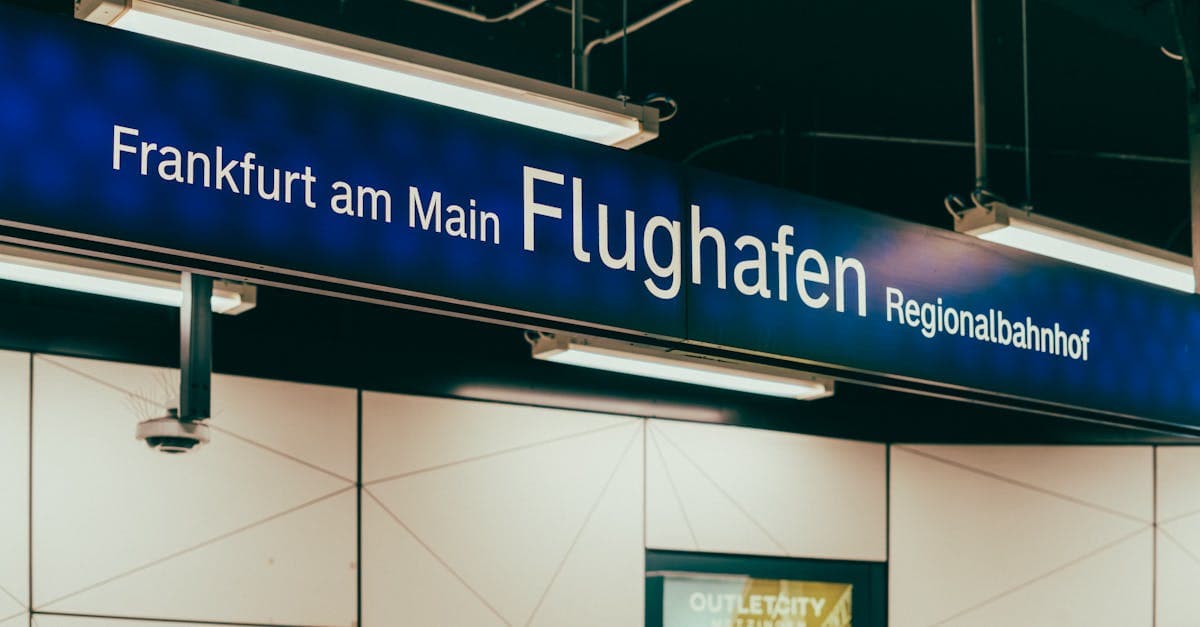 Frankfurt airport signage guiding South African travellers through Schengen visa entry requirements in Europe