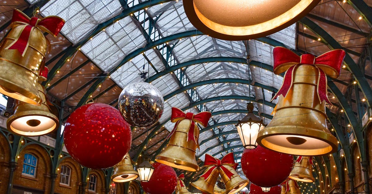 Gleaming baubles and bells decorate Covent Garden, reflecting the festive spirit of European Christmas markets.