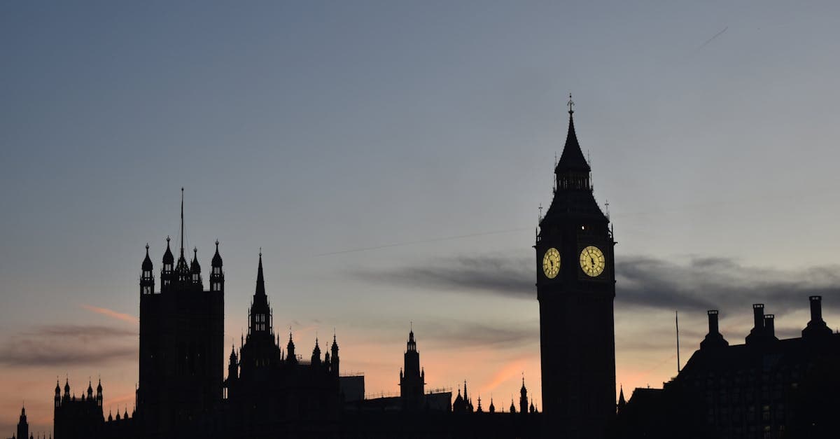 Silhouette of Big Ben and Westminster at twilight in December, making London one of the best Europe cities to visit