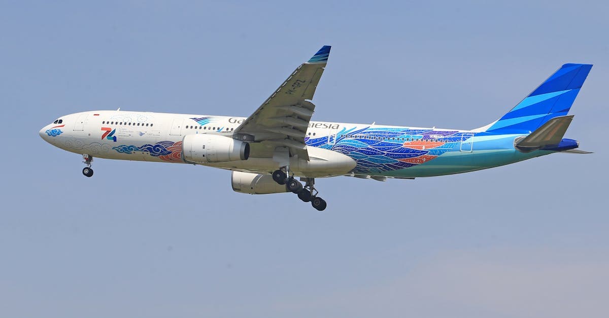 A commercial airliner cruising through clear blue skies on a direct Perth to Bali route