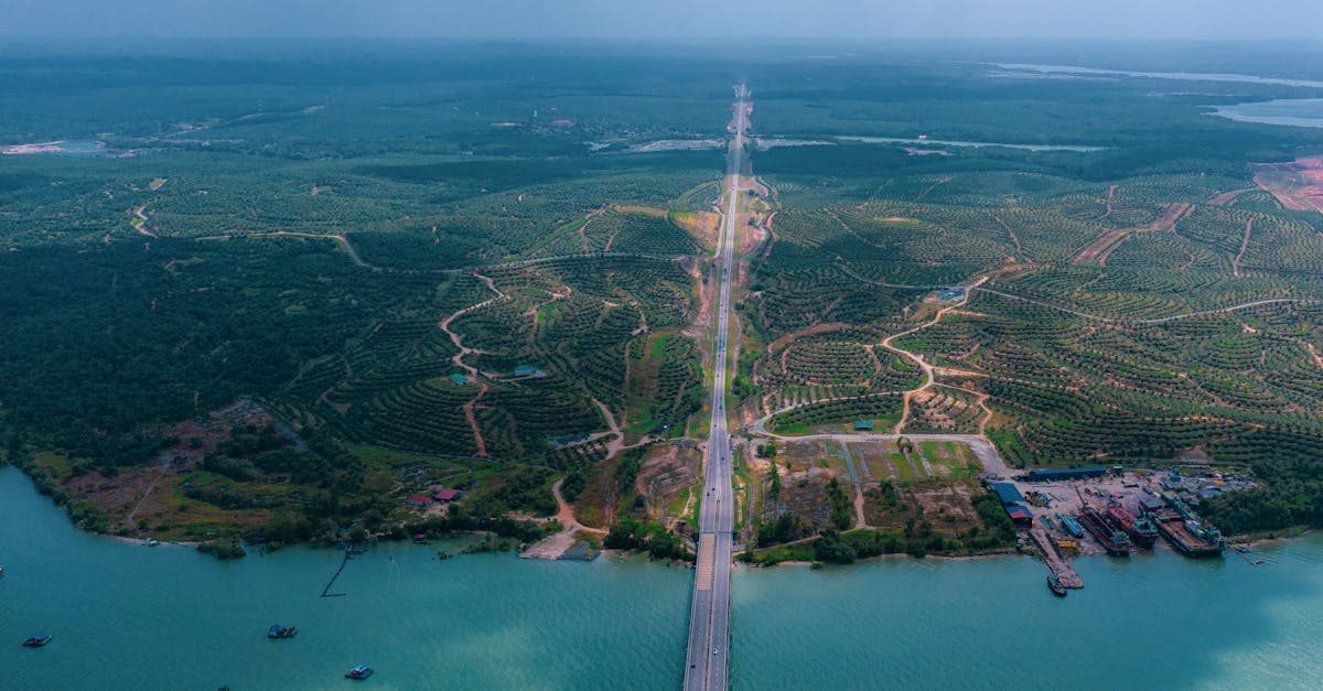 Aerial view of Johor Bahru bridge crossing used for malaysia arrival card land border entry![image