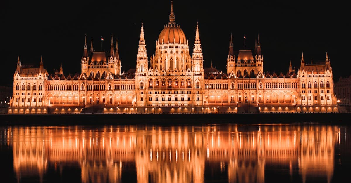 Illuminated Hungarian Parliament Building at night, one of the most striking budget travel europe destinations