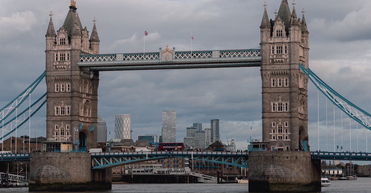 Iconic Tower Bridge spanning the Thames River in London, a classic December destination in Europe