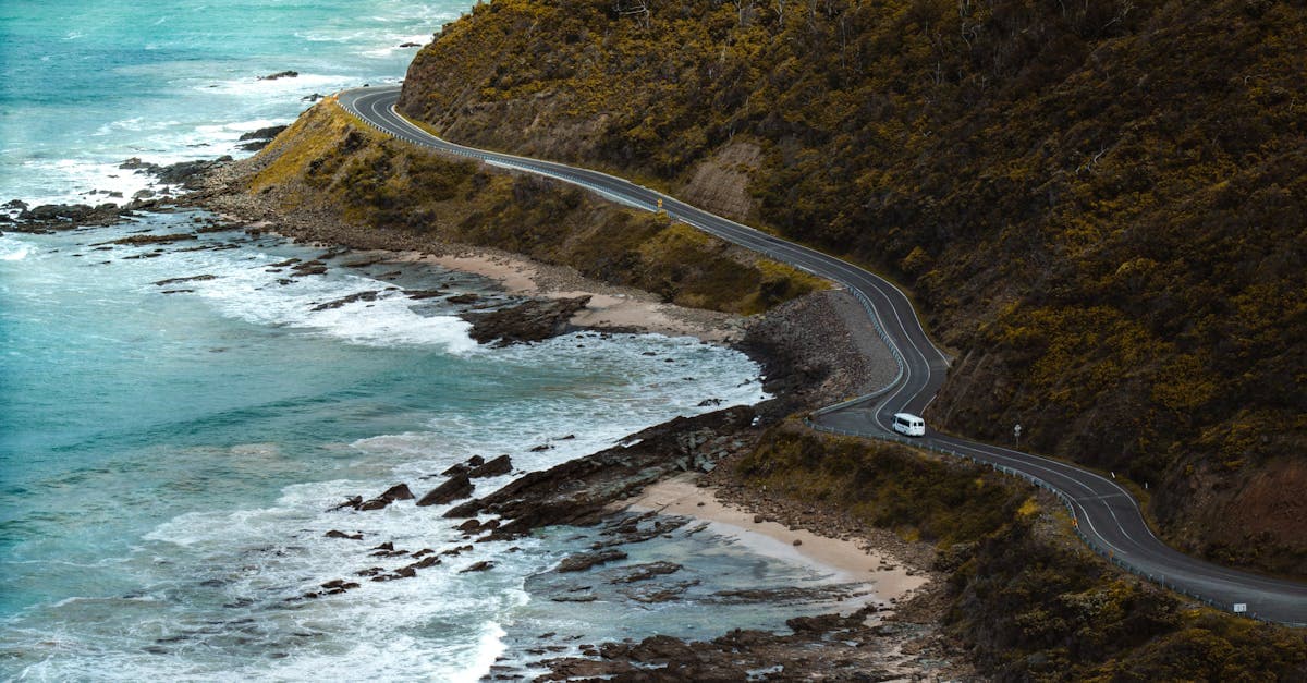 Aerial view of the Great Ocean Road in Lorne, Victoria, a top destination for travel eSIM users in Australia.