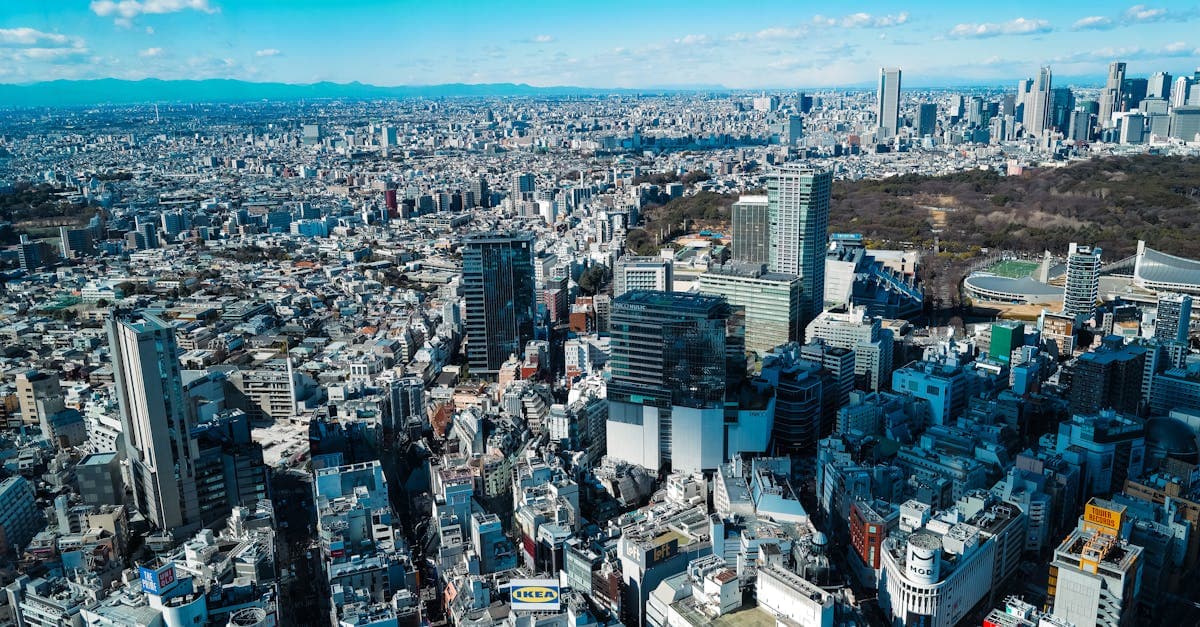 Veduta aerea dello skyline di Tokyo con i suoi celebri monumenti, per orientarsi nella capitale giapponese