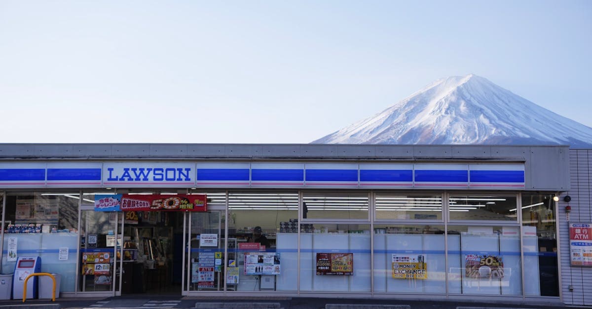 Lawson convenience store near Mount Fuji, a collection point for portable wifi Japan rental devices