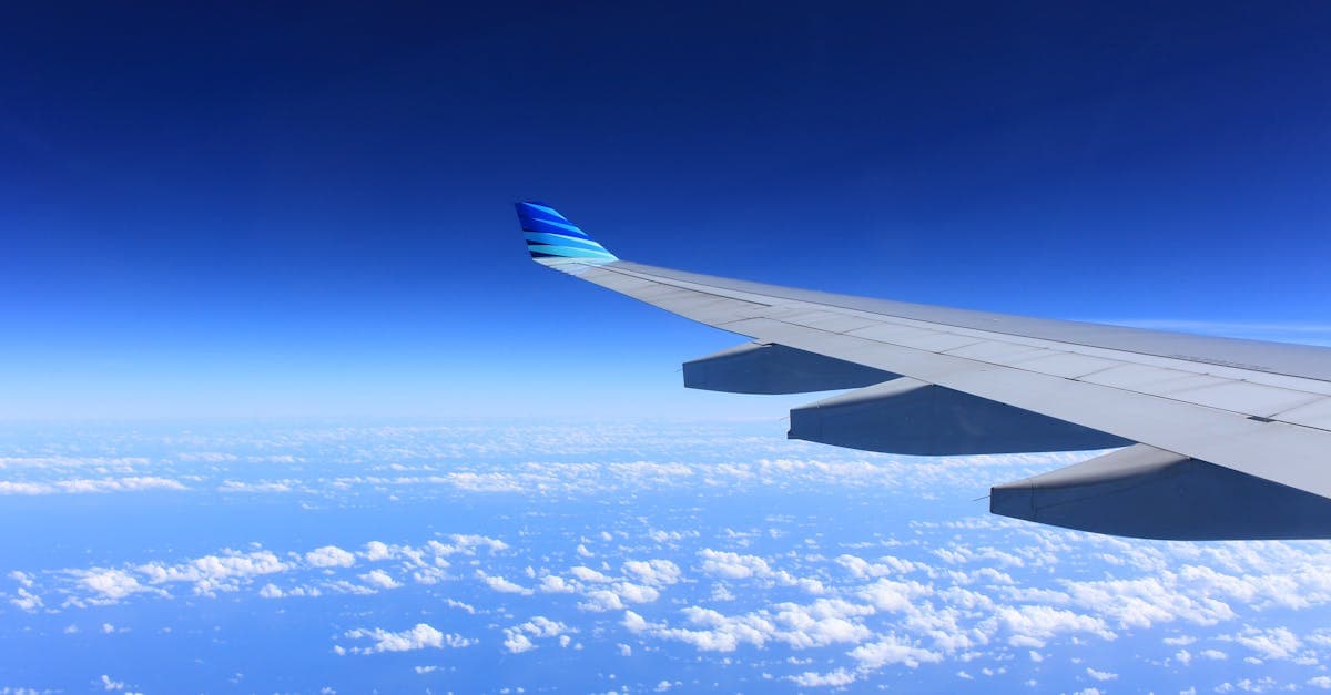 Airplane wing soaring above clouds, timing your budget flights to New Zealand by the cheapest travel month