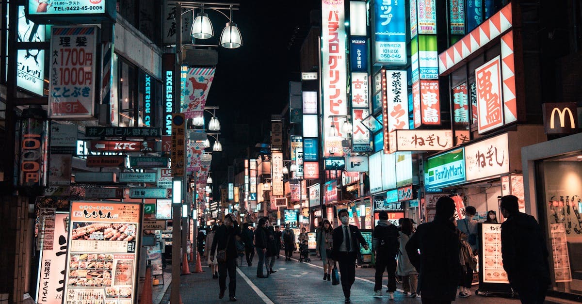 Neon-lit Tokyo streetscape bustling with crowds at night, capturing the vibrant energy of solo travel Japan