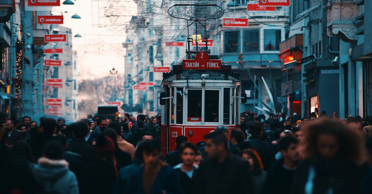 Vodafone broadband services explained alongside a historic Istanbul tram on a bustling street.