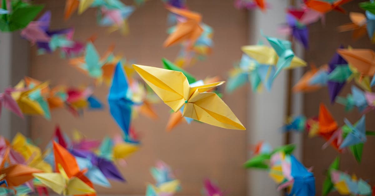 Grues en origami dans un jardin japonais, symbolisant la couverture réseau à travers toutes les régions du Japon