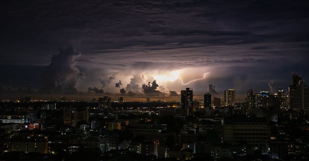 thailand weather turns dramatic as lightning illuminates Bangkok's skyline during the wet season