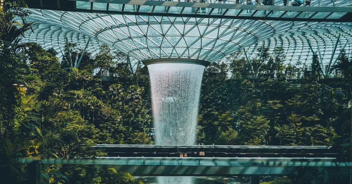 Jewel Changi Airport iconic indoor waterfall the starting point for finding cheap flights from Singapore