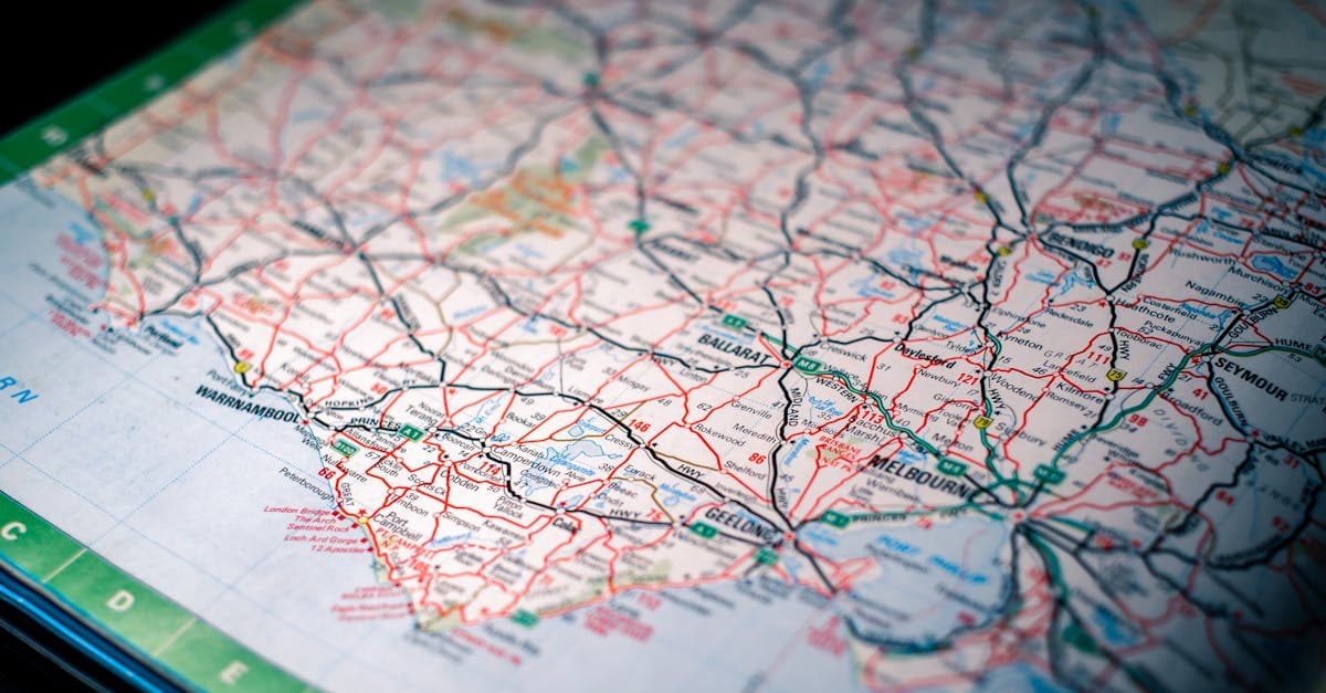 Detailed road map of southeastern Australia highlighting travel eSIM network coverage routes and signal quality.