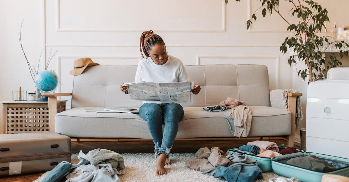 Woman reviewing restricted items to avoid packing, checking what not to bring to Singapore