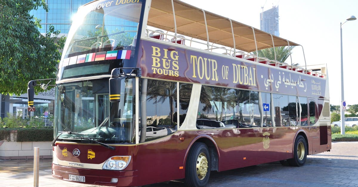 Open-top sightseeing bus in Dubai, one of the best things to do in Dubai for first-time visitors