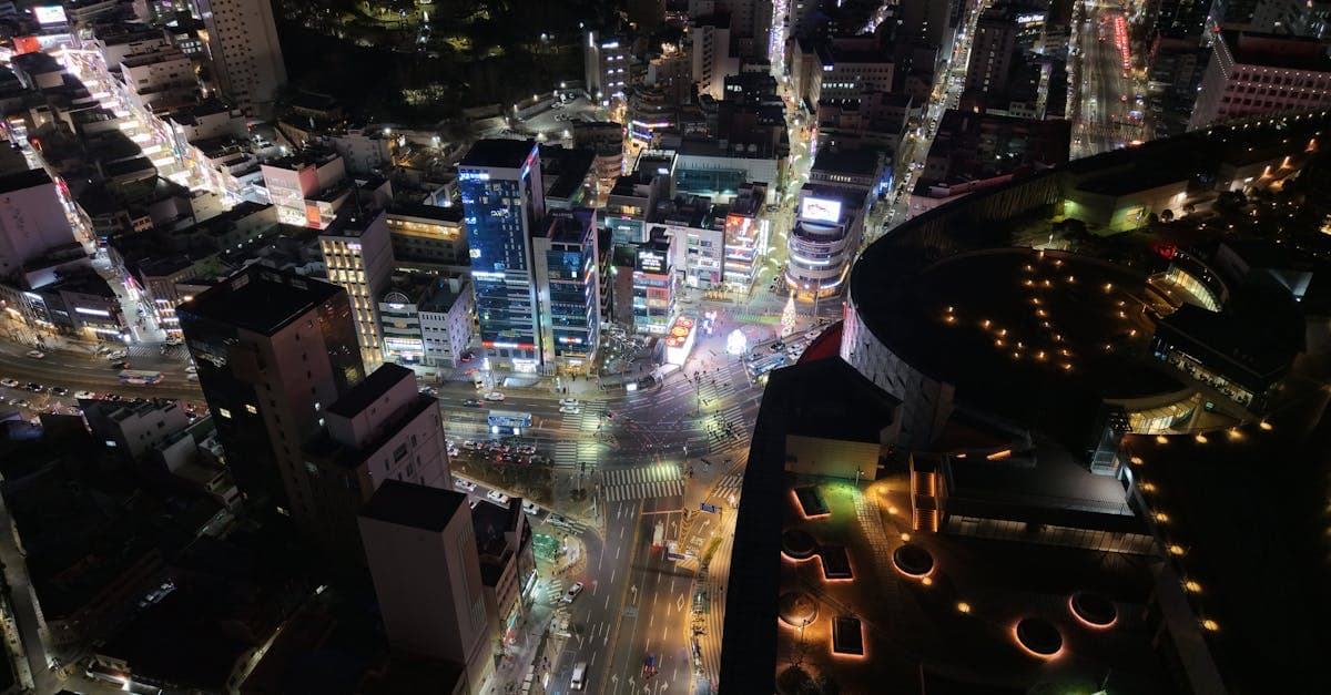 일본 여행 중 인터넷 연결이 필요한 여행자를 위한 활기찬 야경이 있는 도시 풍경