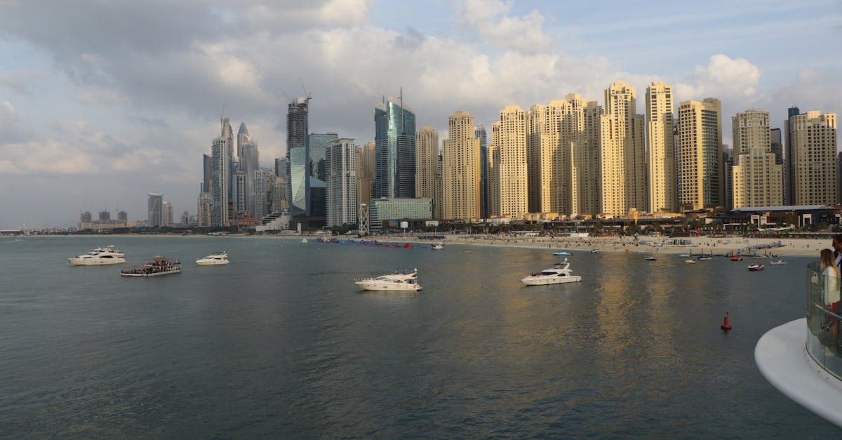 Must-see Dubai Marina skyline with luxury yachts, among the top things to do in Dubai