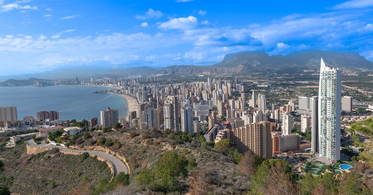 Aerial view of Benidorm's Mediterranean coastline — why benidorm holidays attract visitors year after year