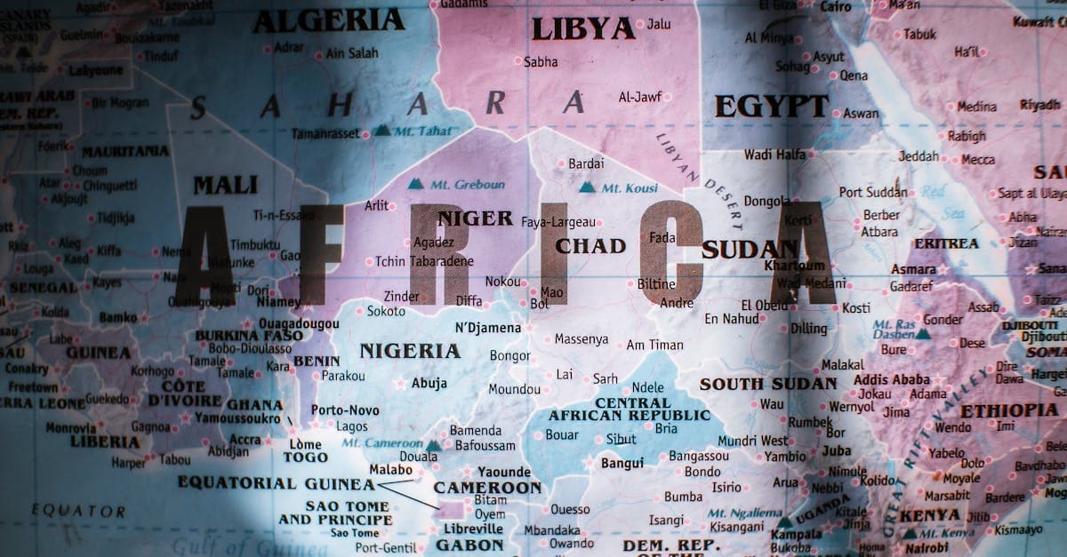 Detailed map of Africa highlighting countries and borders for planning visits to the cheapest countries to visit worldwide