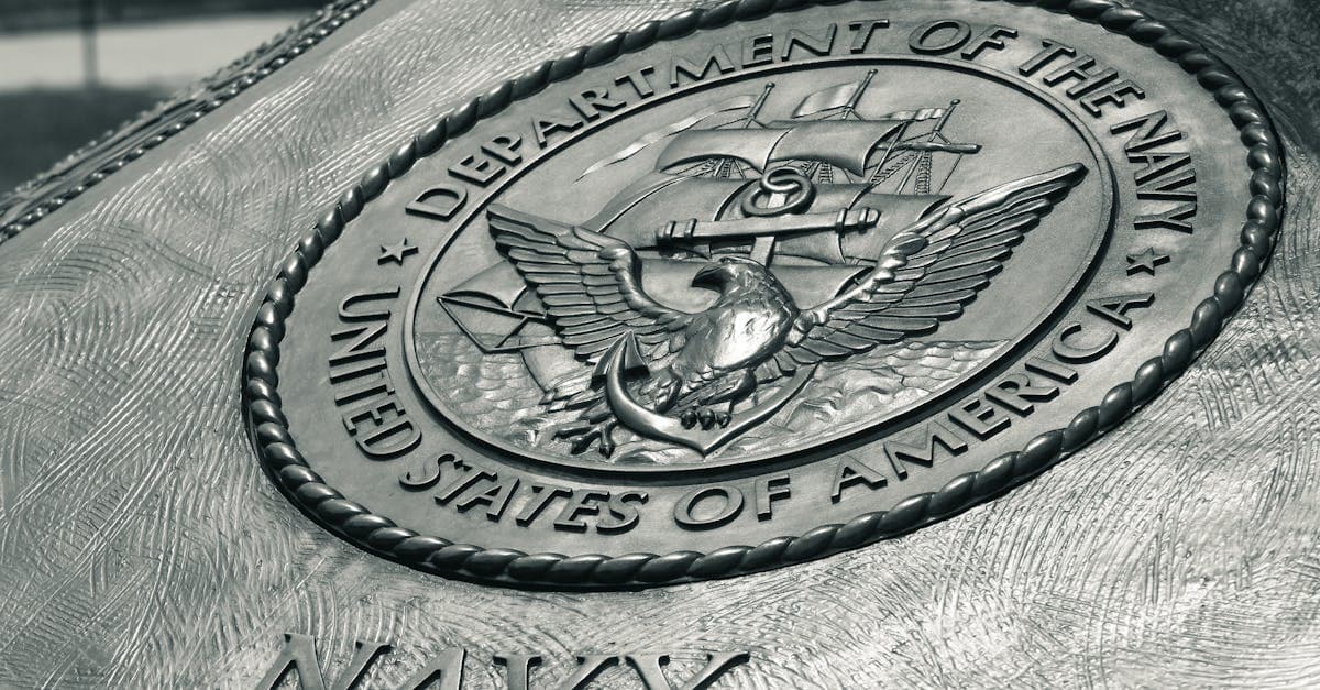 US Navy emblem on a Washington D.C. monument representing official State Department travel advisories on Thailand safety