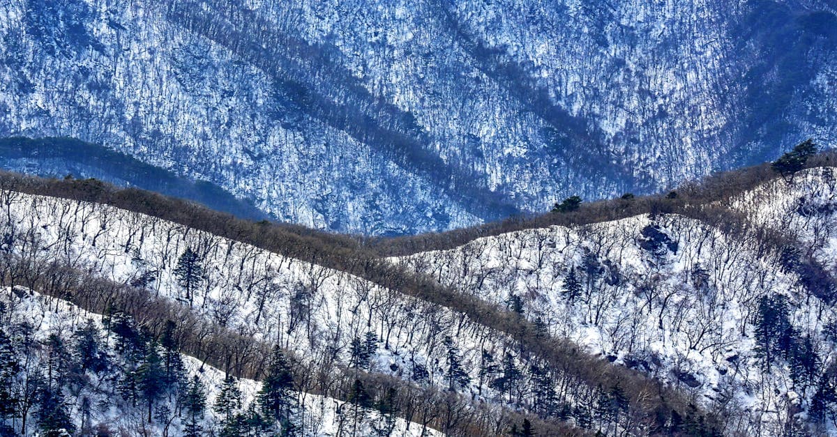 일본 날씨가 지역마다 다른 이유를 보여주는 눈 덮인 웅장한 산 풍경
