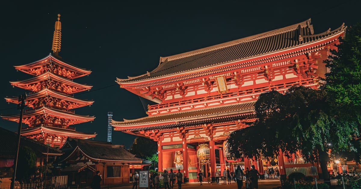 Templo Senso-ji iluminado de noche en Tokio, uno de los destinos imprescindibles en tu viaje a Japón en 2026