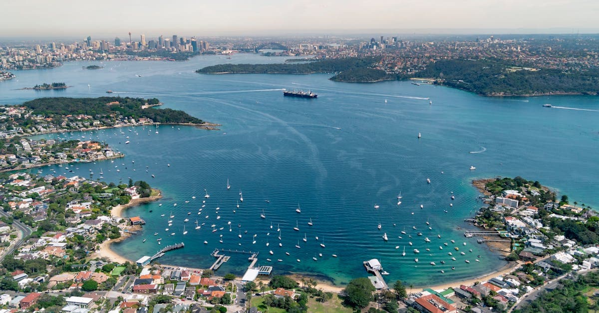 Aerial view of Sydney Harbour and cityscape, home base for Australians comparing international roaming costs before travelling