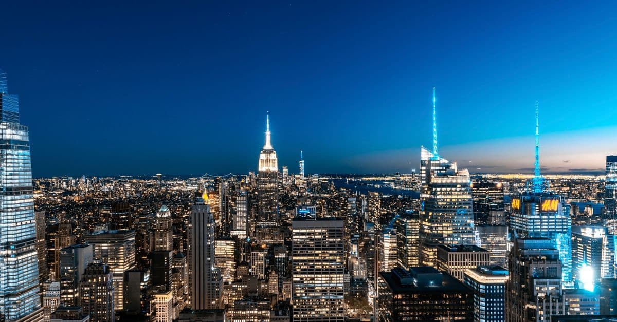 Illuminated New York City skyline at night showcasing the best things to do in New York after dark