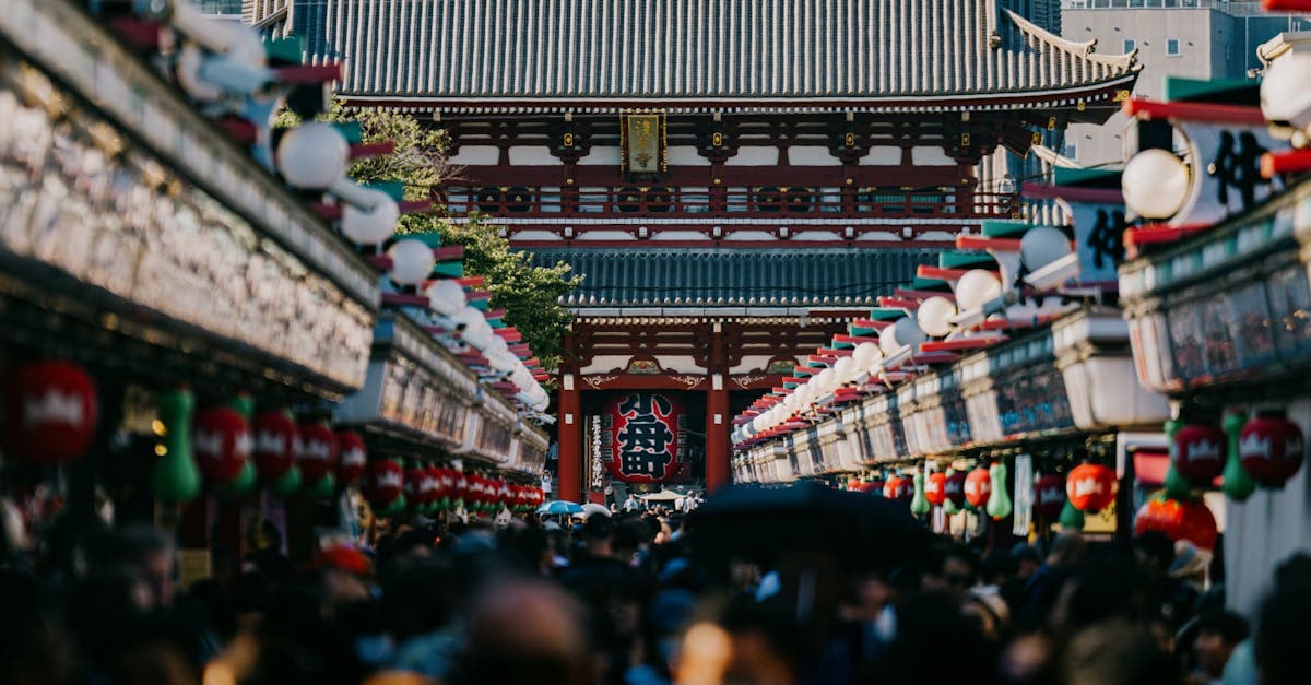 Crowded street near Senso-ji Temple in Tokyo during Golden Week, Japan's busiest travel period