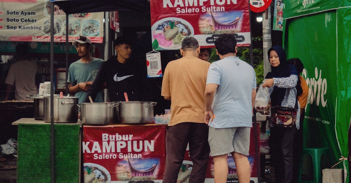 Bustling Balinese street food stalls with diverse local dishes safe for tourists to enjoy