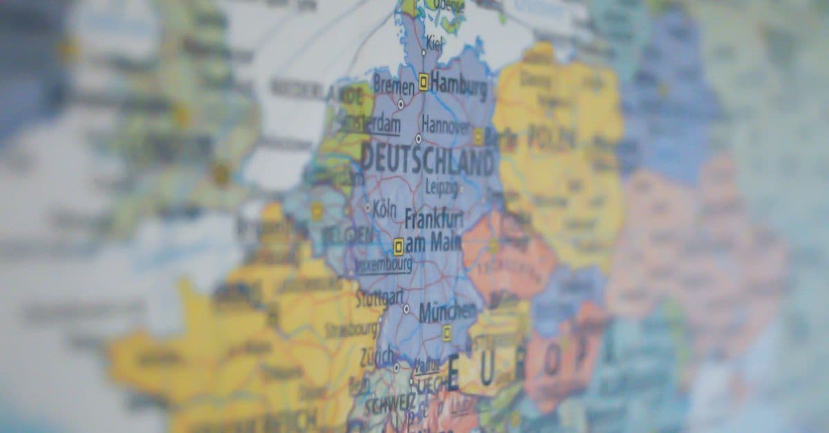Bản đồ thế giới phóng to nước Đức - một trong các quốc gia thuộc vùng visa Schengen