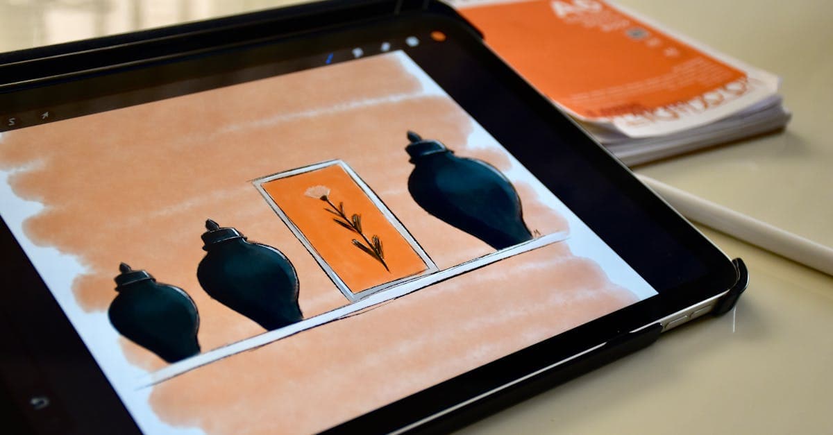 Digital sketch of vases and a flower on a tablet, illustrating how Gartic Phone works