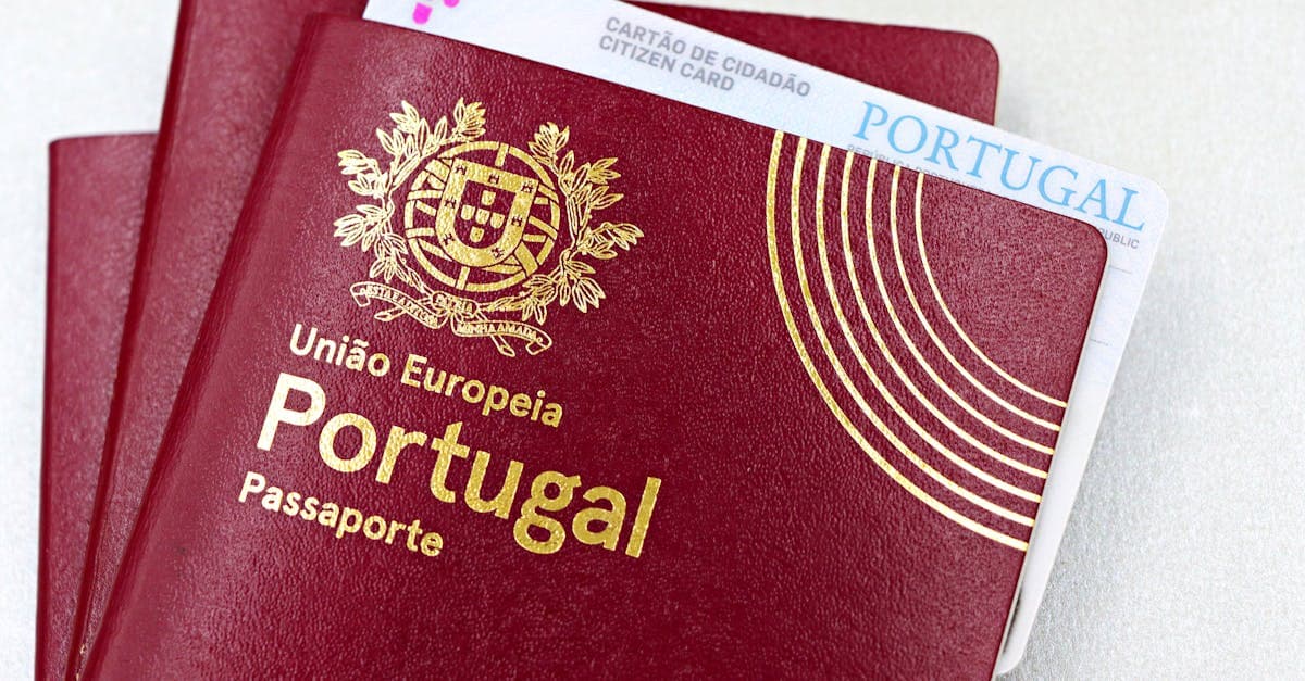 Portuguese passport and citizen card laid out, representing ID requirements at internet cafes by region.
