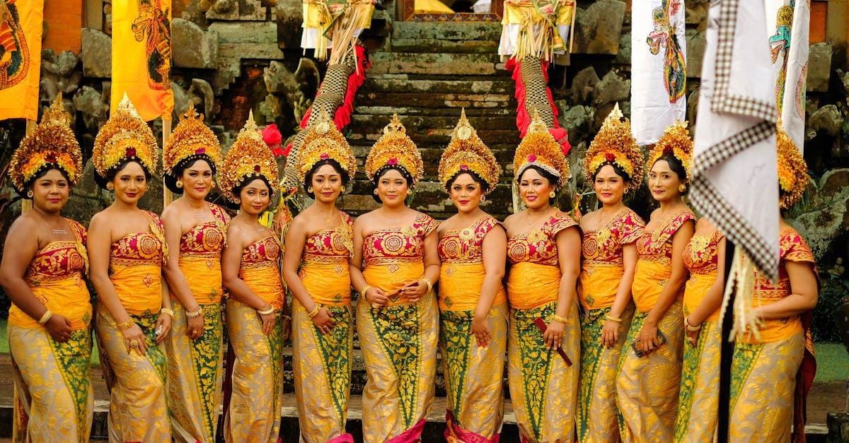 Balinese women in traditional attire at a temple ceremony, celebrating vibrant cultural festivals in Bali 2026