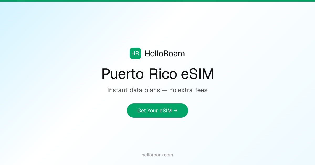 eSIM Puerto Rico from £2.30 | HelloRoam