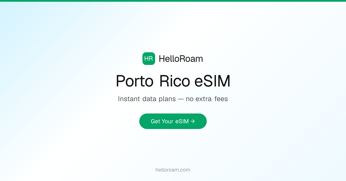 eSIM Porto Rico dès 4,30 CA$ | HelloRoam